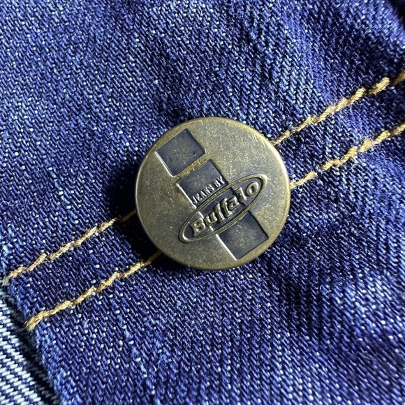 Jeans By Buffalo Girl’s Dark Wash Long Sleeve Button Up Denim Jacket Size 7 - Picture 4 of 5